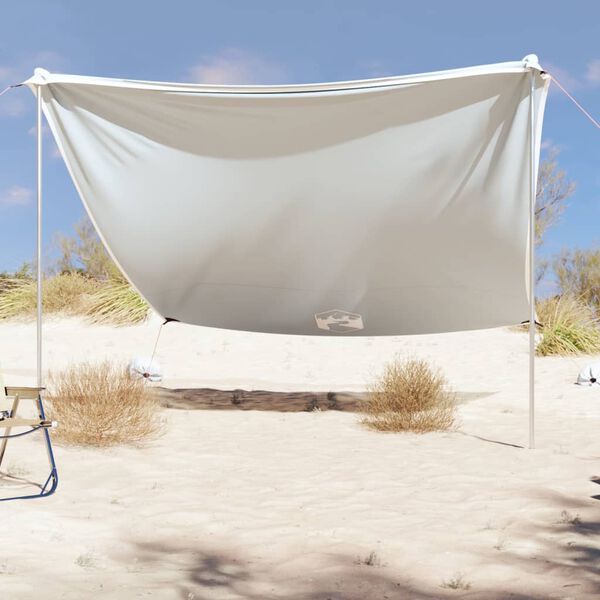 vidaXL Beach Canopy with Sand Anchors Grey 119.7x118.1"