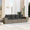 vidaXL Garden Sofa Set Grey PE Rattan Large Modular Garden Sofa Set