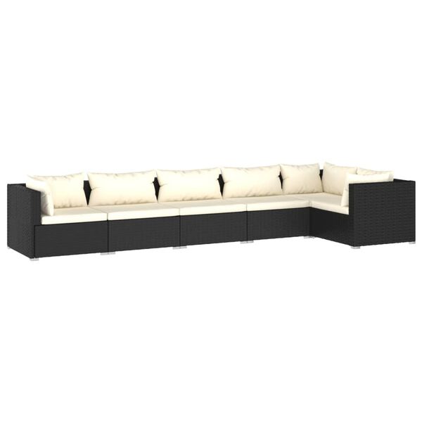 vidaXL Garden Lounge Set Black, Cream