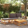 vidaXL Garden Sofa Set Grey Solid Acacia Wood Standard Modular