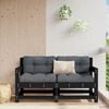 vidaXL Garden Corner Sofa Black Solid pine wood Medium Modular
