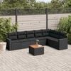vidaXL Garden Sofa Set Black PE rattan L Adjustable Armrests