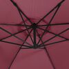 vidaXL Cantilever Garden Parasol Bordeaux Red Polyester Fabric, Metal