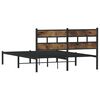 vidaXL Bed Frame Black Iron 55 x 79 in Double Bed Frame Rectangular