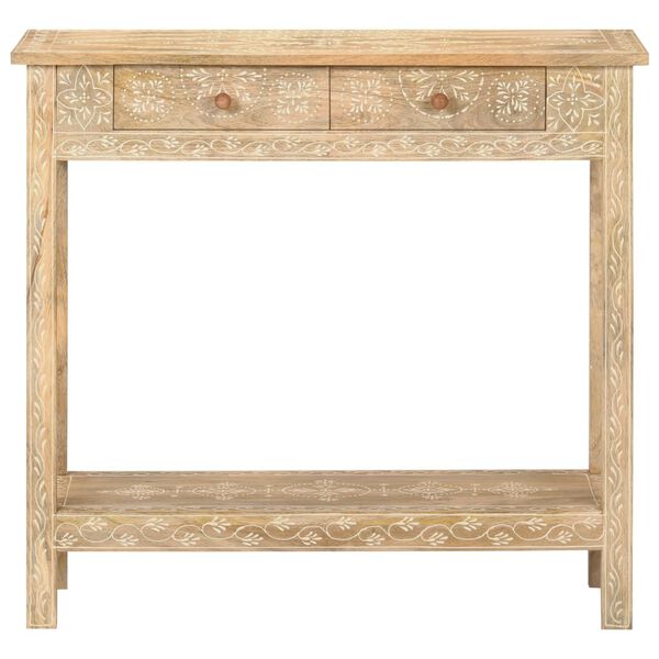vidaXL Console Table Natural wood Solid Mango Wood 31.5 x 13.8 x 29.1 in