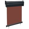 vidaXL Balcony Side Awning Brown Steel 25.6 x 98.4 in Retractable