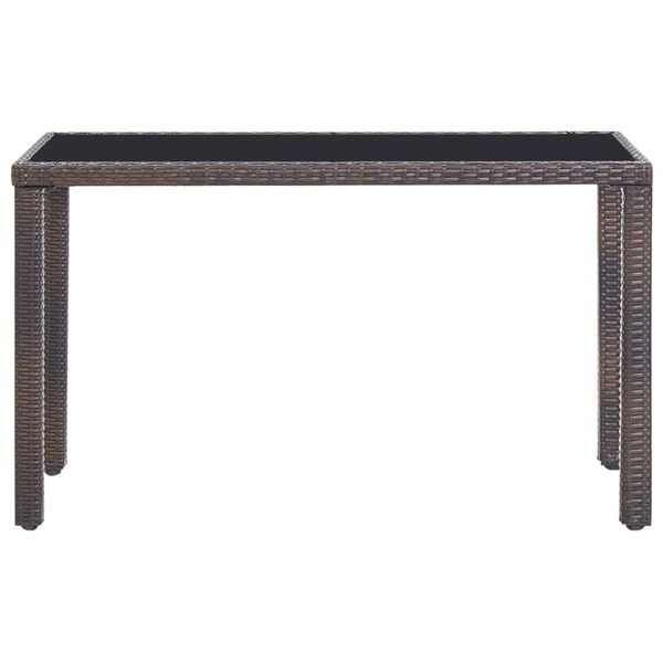 vidaXL Outdoor Furniture Set Brown Steel, Poly Rattan, Polyester, Glass