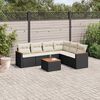 vidaXL Garden Sofa Set Black, Cream White