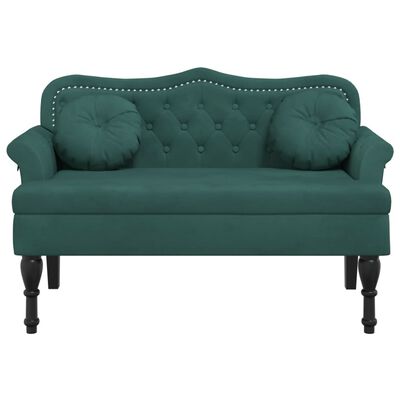 vidaXL Bench with Cushions Dark Green 47.4"x25.6"x29.5" Velvet