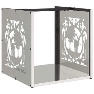 vidaXL Firewood Rack 15.7x15.7x15.7" Stainless Steel