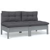 vidaXL Garden Lounge Set Grey Solid pinewood Medium Modular