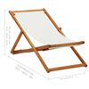 vidaXL Beach Chair Cream White Solid Eucalyptus Wood Medium Foldable