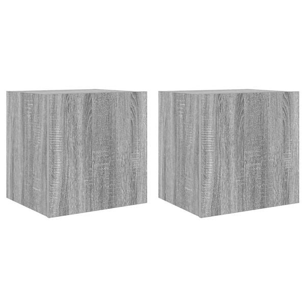 vidaXL TV Wall Cabinet Set of 2 Grey Sonoma Engineered wood Medium