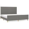 vidaXL Bed Frame without Mattress Dark Gray 59.8"x79.9" Queen Fabric