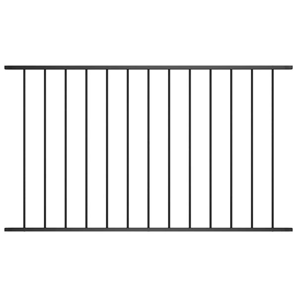 vidaXL Fence Panel Powder-coated Steel 5.4 ft x 2.5 ft Black