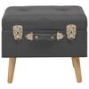 vidaXL Stool Dark grey Polyester, solid wood 15.7x13.0x13.0 in Footstool