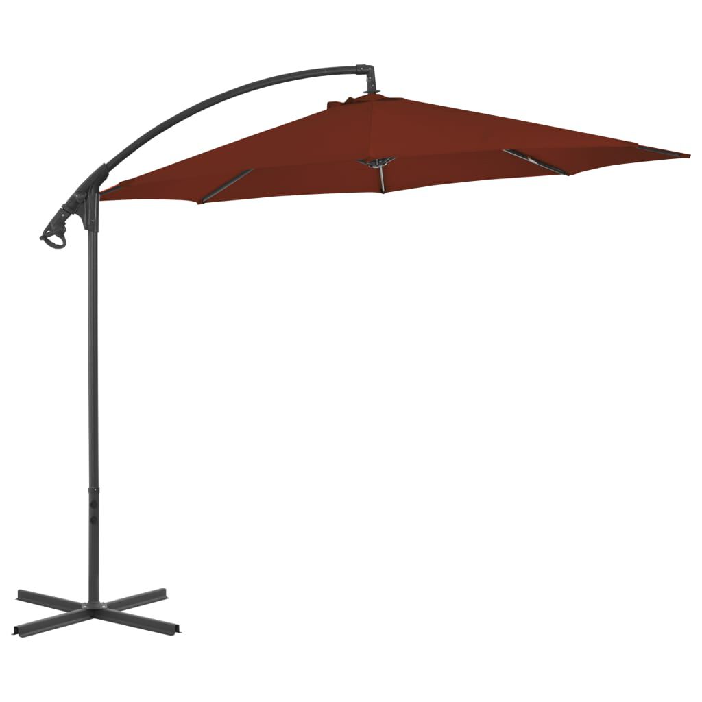 vidaXL Cantilever Garden Umbrella Terracotta Steel, Polyester