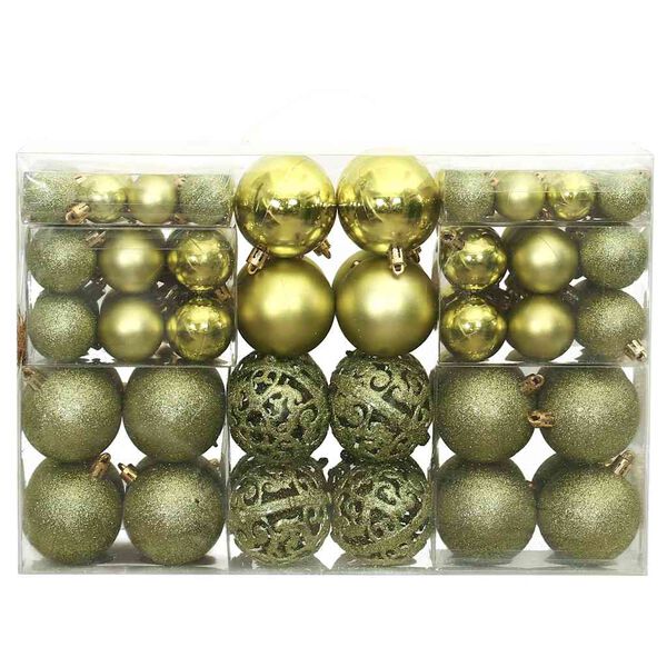vidaXL Christmas Bauble Set of 100 Light green Polystyrene