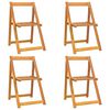 vidaXL Garden Chair Set of 4 Natural Wood Solid Acacia Wood Standard