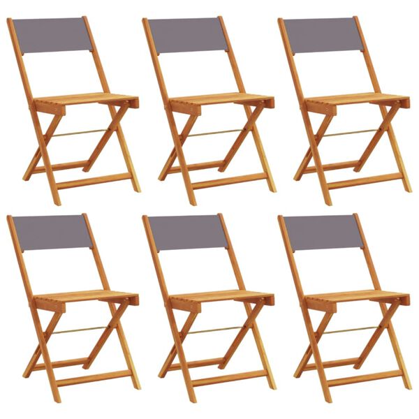 vidaXL Garden Chair Set of 6 Anthracite