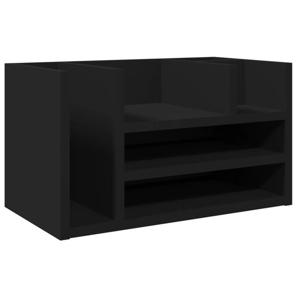 vidaXL Desk Organiser Black 17.5x9.4x9.8" Engineered Wood