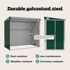vidaXL Garden Shed Green Galvanized Steel 46.5 x 76.4 x 70.1 in