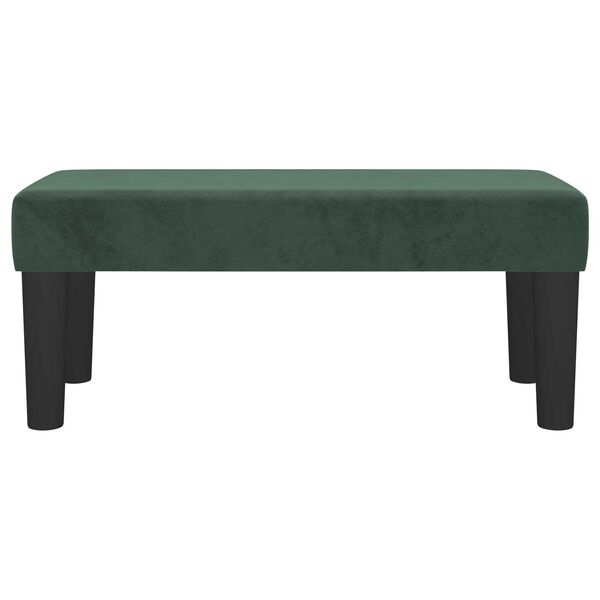 vidaXL Bench Dark Green 27.56 x 11.81 x 11.81 in Velvet