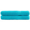 vidaXL Sauna Towel Set of 2 Turquoise 100% Cotton 31.5 x 78.7 in Hooks