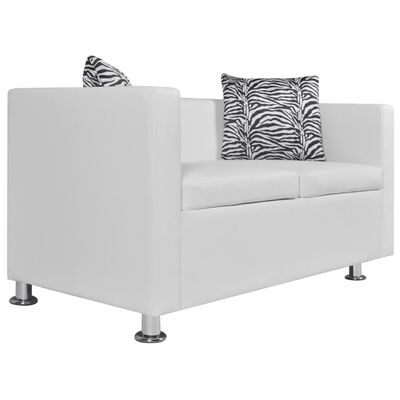 vidaXL Sofa Set 2-Seater and 3-Seater White Faux Leather