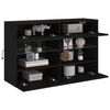 vidaXL TV Wall Cabinet Black Engineered wood, Glass Medium