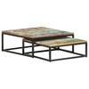vidaXL Coffee Table Set of 2 Multicolor Reclaimed Wood Small
