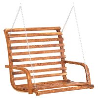 vidaXL Swing Bench Solid Wood Bent with Teak Finish 49.6"x24.8"x36.2"