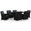vidaXL Garden Dining Set Black