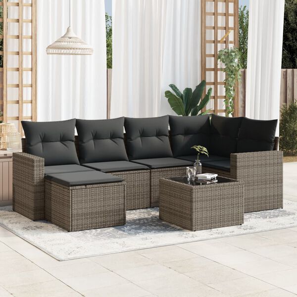 vidaXL Garden Sofa Set Grey
