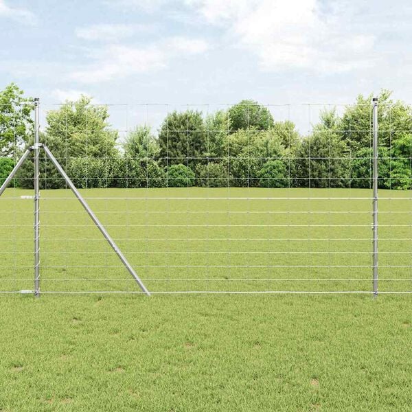 vidaXL Field Fence Silver 4.6 x 82.0 ft Galvanized steel