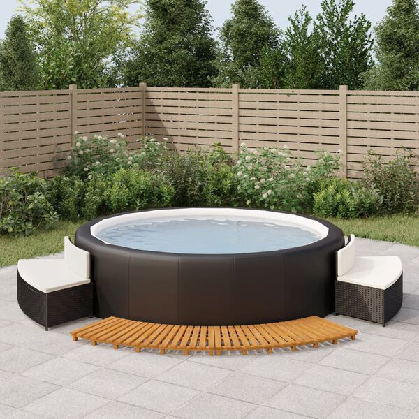 vidaXL Hot Tub Surround Black, Cream White