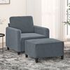 vidaXL Sofa Chair With Footstool Dark Grey