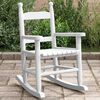 vidaXL Rocking Chair White Poplar wood Small Rocking Chair Rectangular