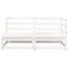 vidaXL Garden Sofa White Solid pine wood 2-Seater Modular Garden Sofa