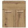 vidaXL Bathroom Sink Cabinet Artisan Oak Engineered Wood, Iron
