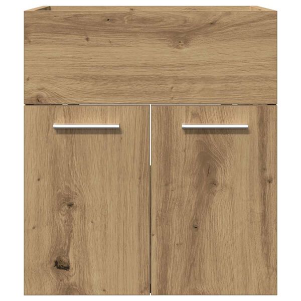 vidaXL Bathroom Sink Cabinet Artisan Oak Engineered Wood, Iron