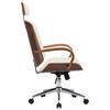 vidaXL Office Chair Cream and Dark Brown Faux Leather Standard Swivel