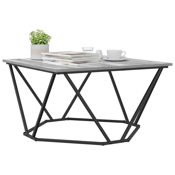 vidaXL Coffee Table Grey Sonoma 31.50 x 31.50 x 17.72 in