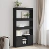 vidaXL Highboard Black Engineered Wood Tall Highboard Rectangular