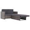 vidaXL Rattan Sofa Set Grey and Dark Grey Poly Rattan and Polyester Medium