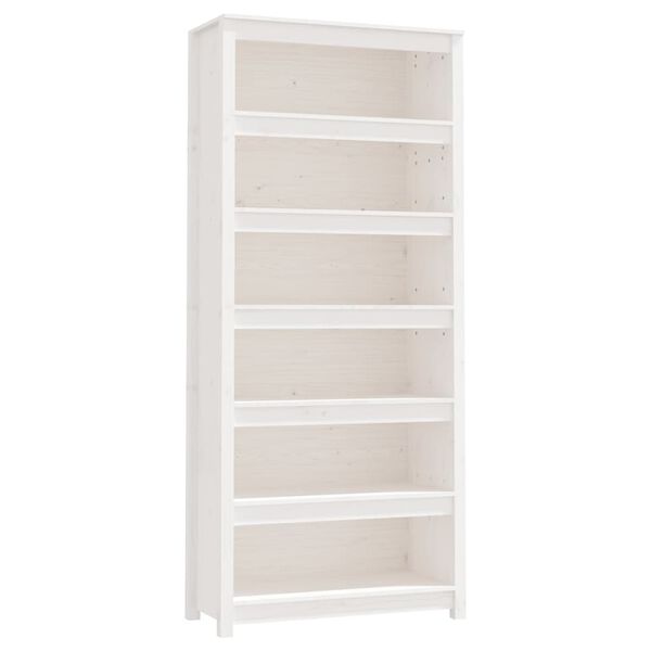 vidaXL Book Cabinet White Solid pine wood Large Book Cabinet