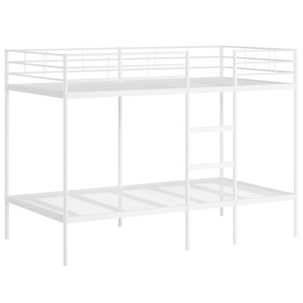 vidaXL Bunk Bed White Steel 39.4 x 79.0 in Bunk Bed Rectangular