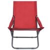 vidaXL Folding Beach Chairs 2 pcs Fabric Red