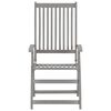 vidaXL Garden Chair Set of 8 Grey Solid Acacia wood Standard Foldable