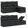 vidaXL Garden Sofa Set Black PE Rattan, Powder-Coated Steel, Polyester